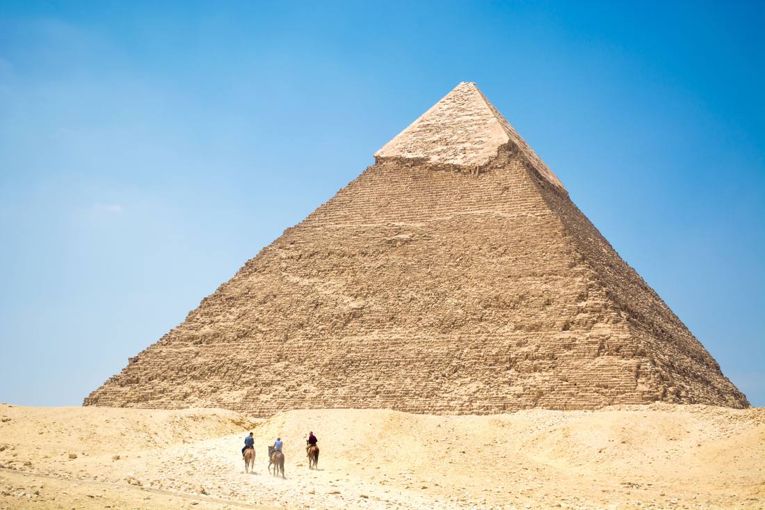 The Pyramids of Giza outside Cairo